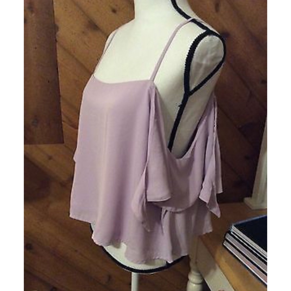 New PAPER HEART Lilac Lavender Flowy TOP Lined XL
